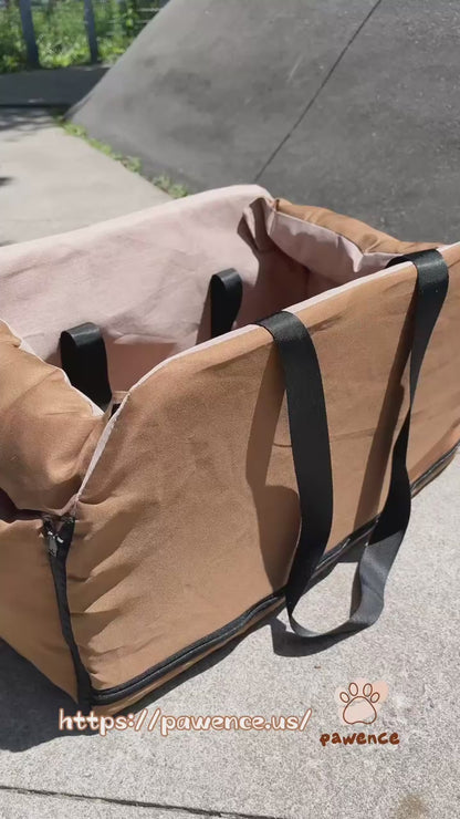 Small Dog Car Booster Seat with Thick Cushion(Khaki)