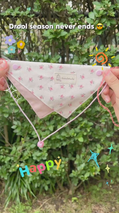 Macaron Dog Bandana(Blue Floral)